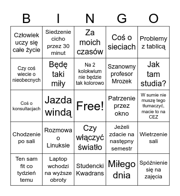 Piotrek bingo Card