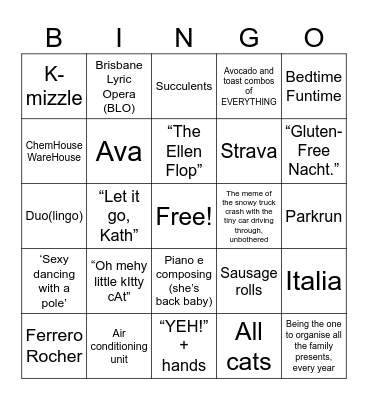 EllenBingo@iinet Bingo Card