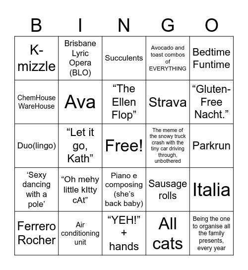EllenBingo@iinet Bingo Card