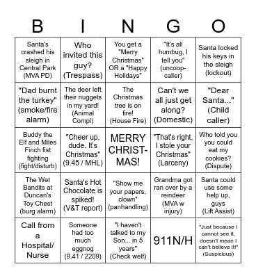 Merry Christmas, Dispatch! Bingo Card