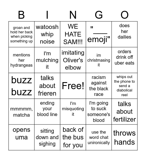 lisa's bingo Card