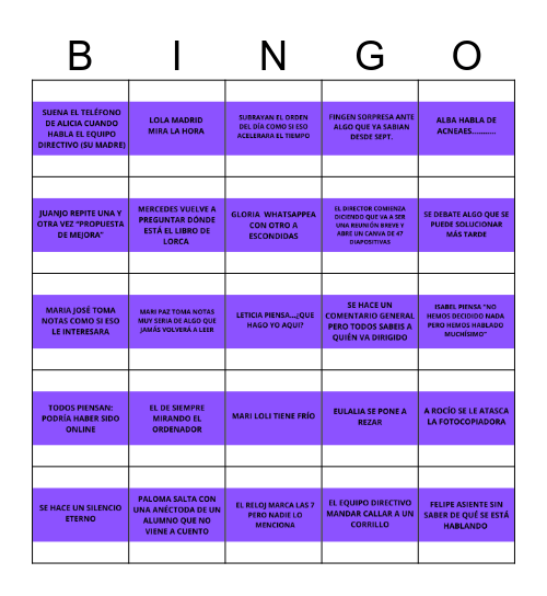 CLAUSTRO EN EL PONCE Bingo Card