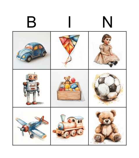 Toys! Bingo Card