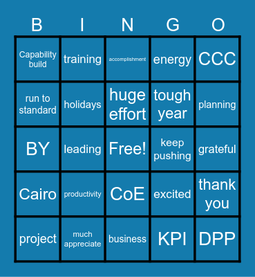CoE BINGO Card