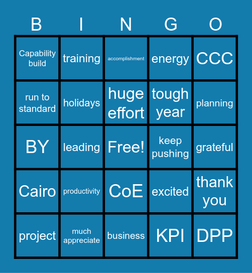 CoE BINGO Card