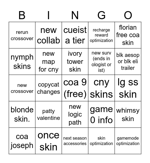 idv reveal show dec 2025 Bingo Card