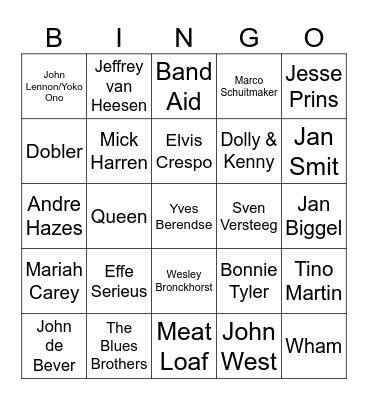 Hcsc Muziek Ronde Bingo Card