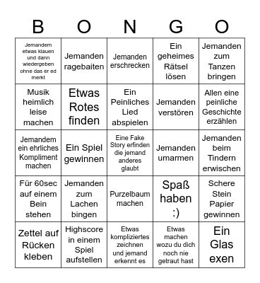 Bongo Bingo Card