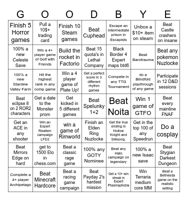 Gamer Bingo Card