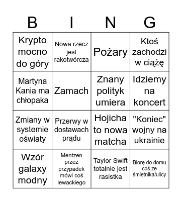 2026 Bingo Card