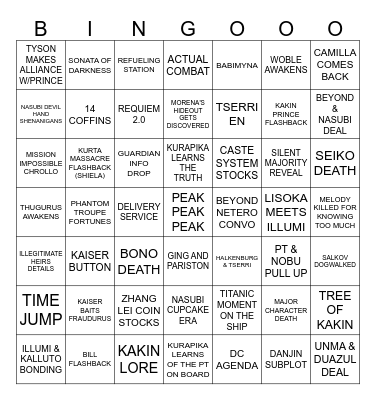 Hunter X Hunter Volume 40 PREDICTIONS Bingo Card