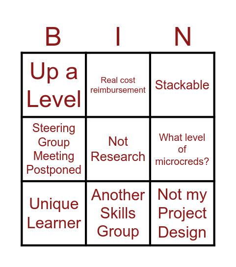 NWDEPTH BINGO Card