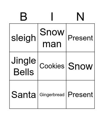 Christmas Bingo Card