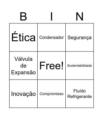 REFRIGERAÇÃO Bingo Card