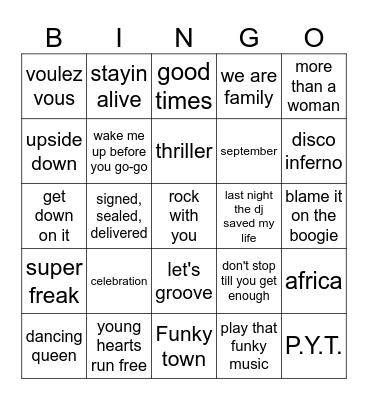 BDAY BASH YVON - DISCO BINGO Card