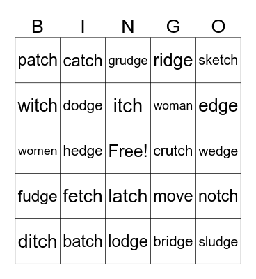 Lesson 69&70 Bingo Card