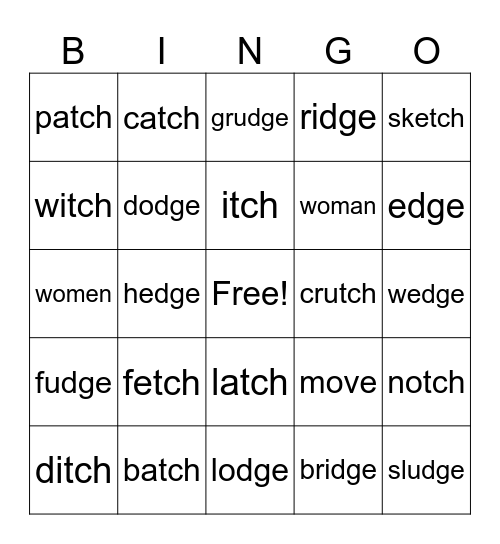 Lesson 69&70 Bingo Card