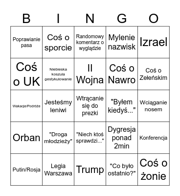 Tebinka Bingo Card