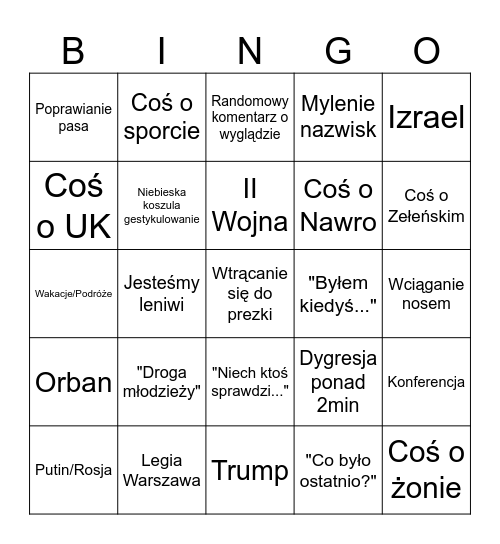Tebinka Bingo Card