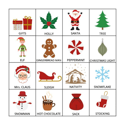 Christmas bingo Card