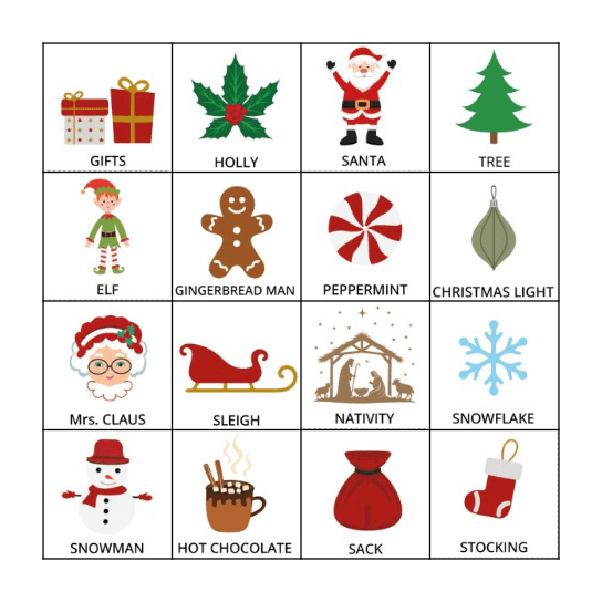 Christmas bingo Card