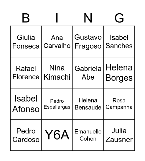 Bingo das Descobertas Bingo Card