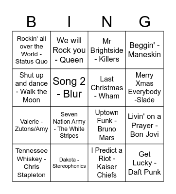 Crimbo Singo Bingo Card