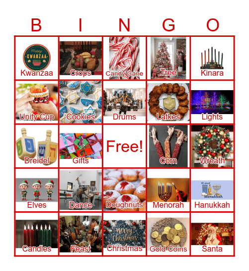 Winter Holidays Bingo Card