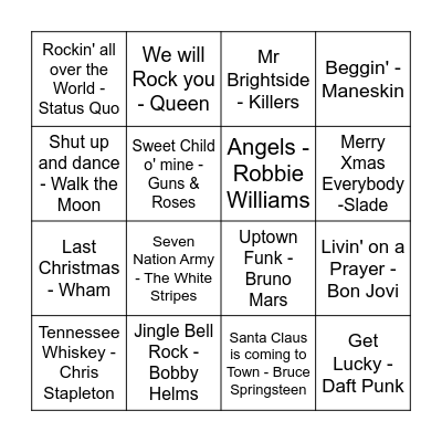 Crimbo Singo Bingo Card