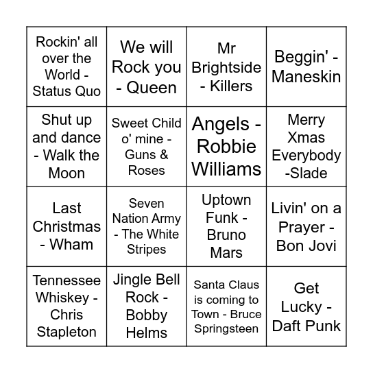 Crimbo Singo Bingo Card