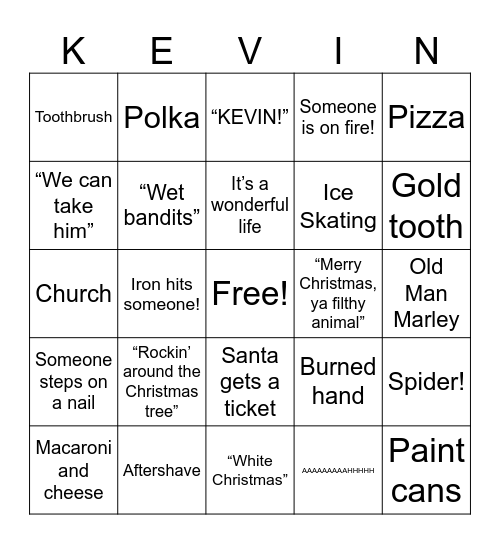 Home alone bingo! Bingo Card