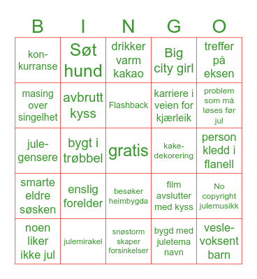 JULEFILM Bingo Card