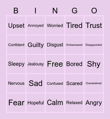 Emotional Development BINGO Card