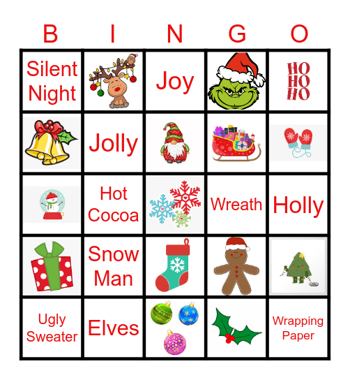 Virtual Holiday Bingo Card