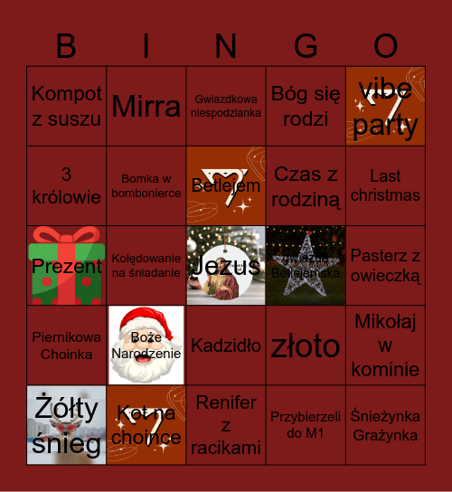 Christmas Vibe Bingo Card