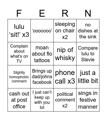 Nanny Fern Xmas bingo 2025 Bingo Card