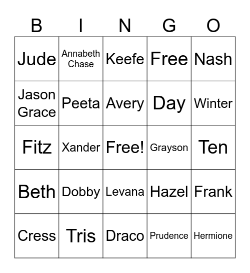 Book Bingo Card