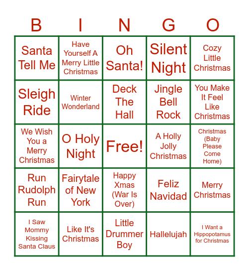 Sobeys Xmas Bingo Card