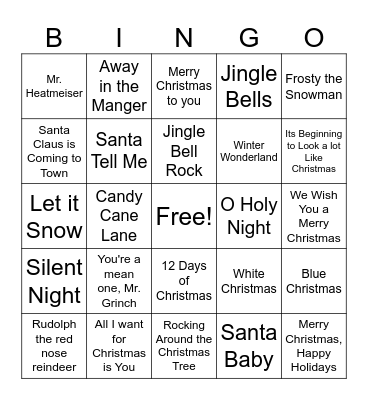 Christmas Bingo Card