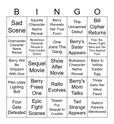 CringeStrawberry: The Movie Bingo Card