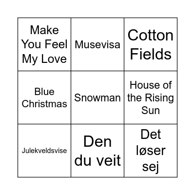 Live 1 Bingo Card