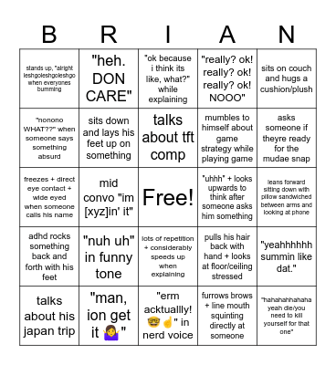 cridmas Bingo Card