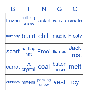 Snowman Bingo Card