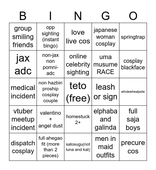 Holmat 2025 Bingo Card