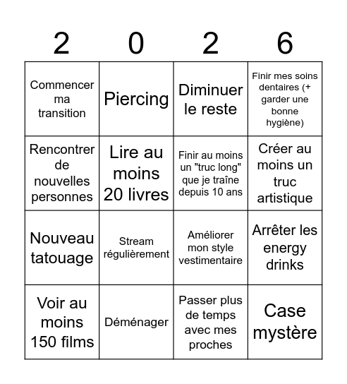 Bingo 2026 Bingo Card