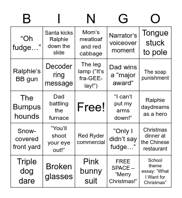 Christmas Story Bingo Card