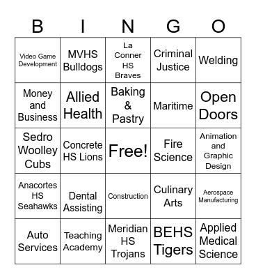 NCTA Bingo Card