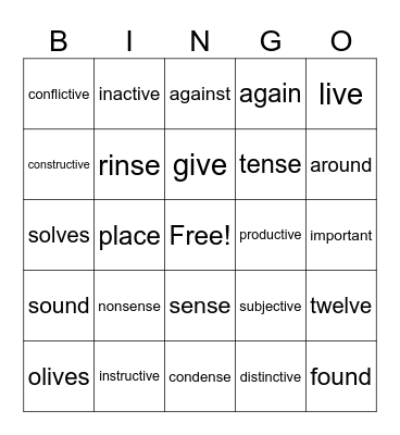 Wilson 4.4 plus HF Bingo Card