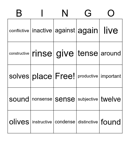Wilson 4.4 plus HF Bingo Card