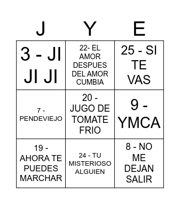cumple euge y juli Bingo Card